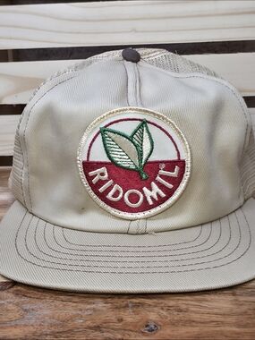 Winward Beige Mesh Trucker Cap with Brown Stitching